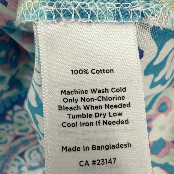 Talbots Plus 2X Long Sleeve Button Up Shirt Bold Floral Preppy Resort Coastal - Picture 10 of 11